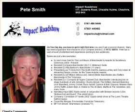 One Page Website Example (Impact Roadshow)